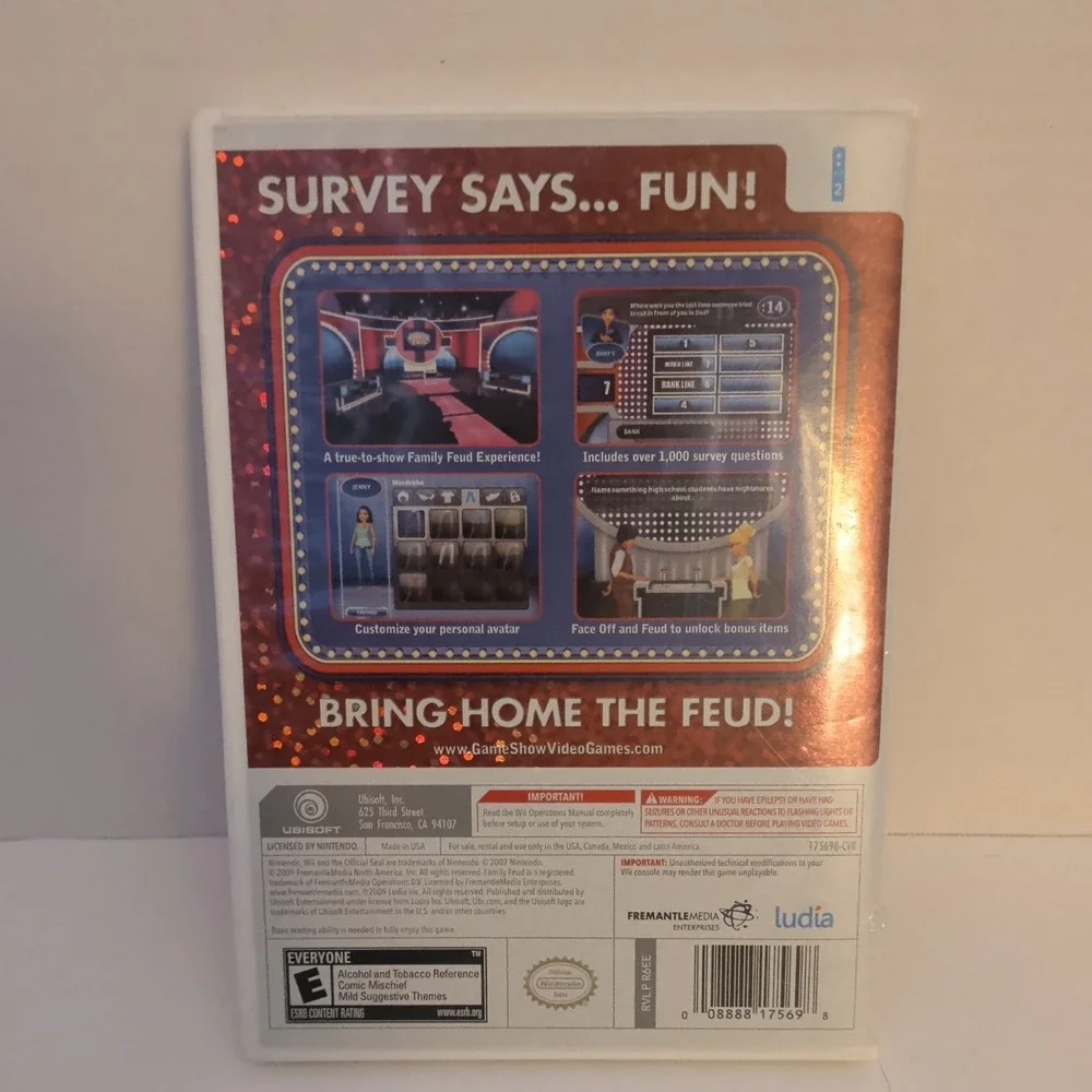 Family Feud 2010 Edition Nintendo Wii Ubisoft Video Game Complete CIB 175698-CVR